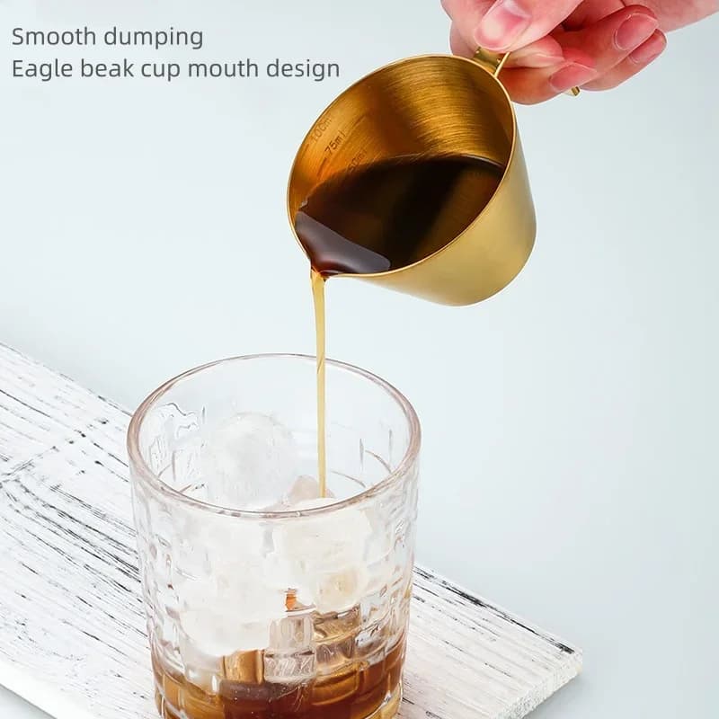 Espresso måleglass i 304 rustfritt stål med måleskala