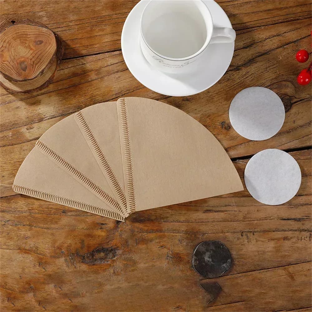 40/100 stk. V-formet kaffefilterpapir – ublekede V60-engangsfiltre for manuell kaffebrygging