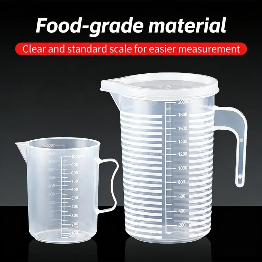 Målebeger i plast med måleskala – 100–5000 ml