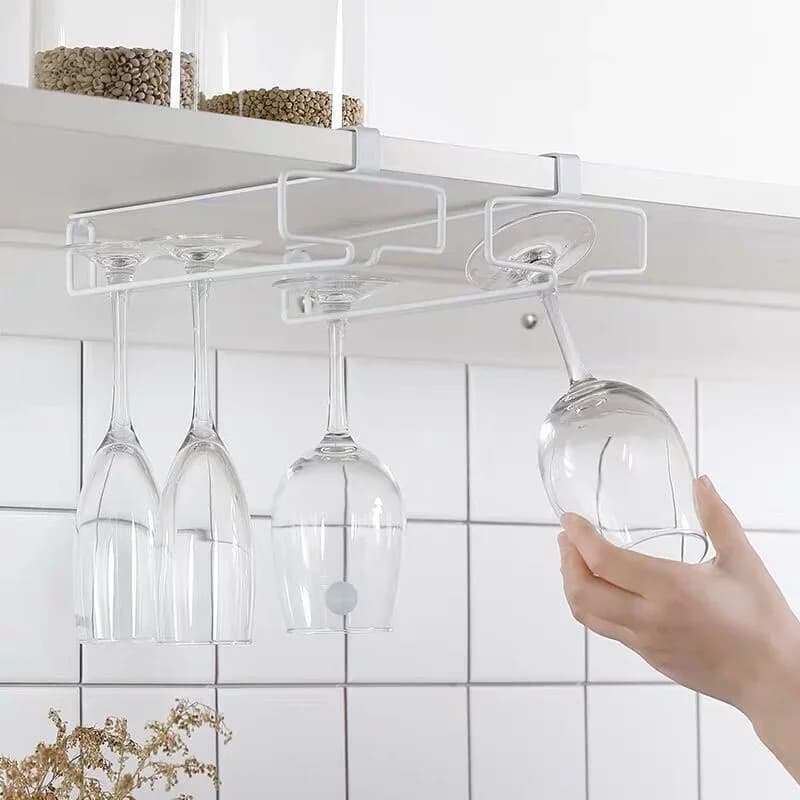 Hengende vinglassholder uten boring, oppbevaringsstativ for stettglass