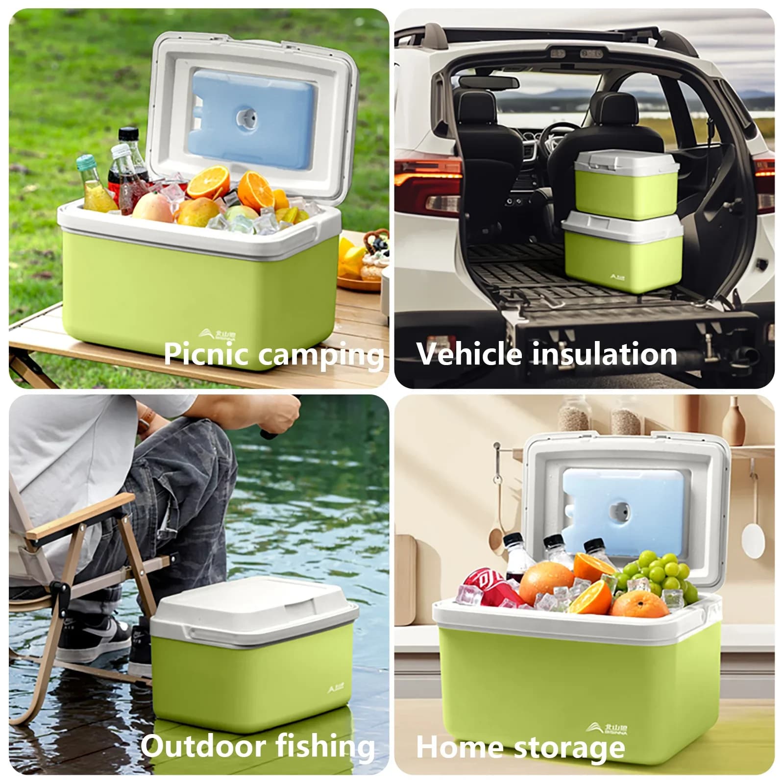 BISINNA Kjøleboks for camping 6L/9L/15L Bærbar kjølebag for bil, fiske og piknik