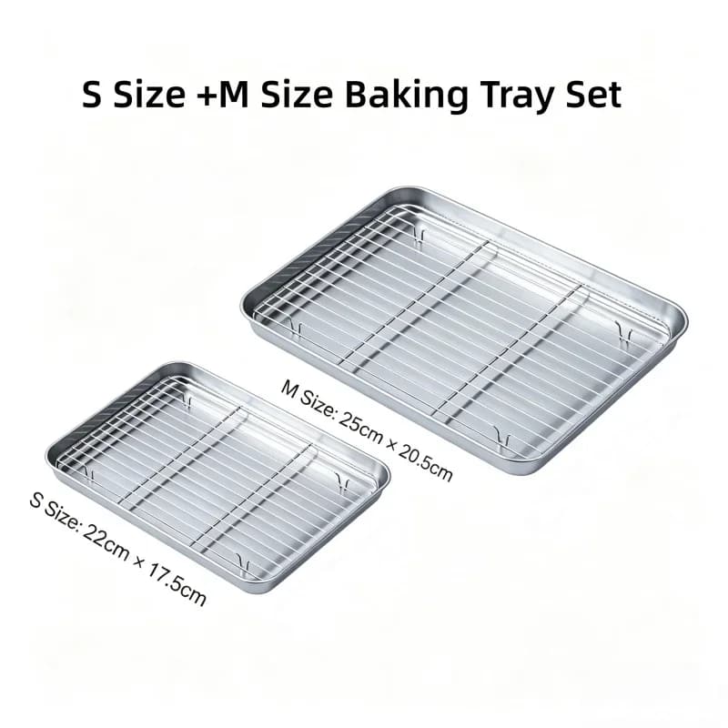 Bakebrett med rist i rustfritt stål - Stekebrett for stekeovn og grill