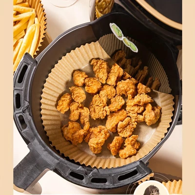 Bakepapir til airfryer – Engangs, olje- og vanntett bakepapir, runde, firkantede og rektangulære