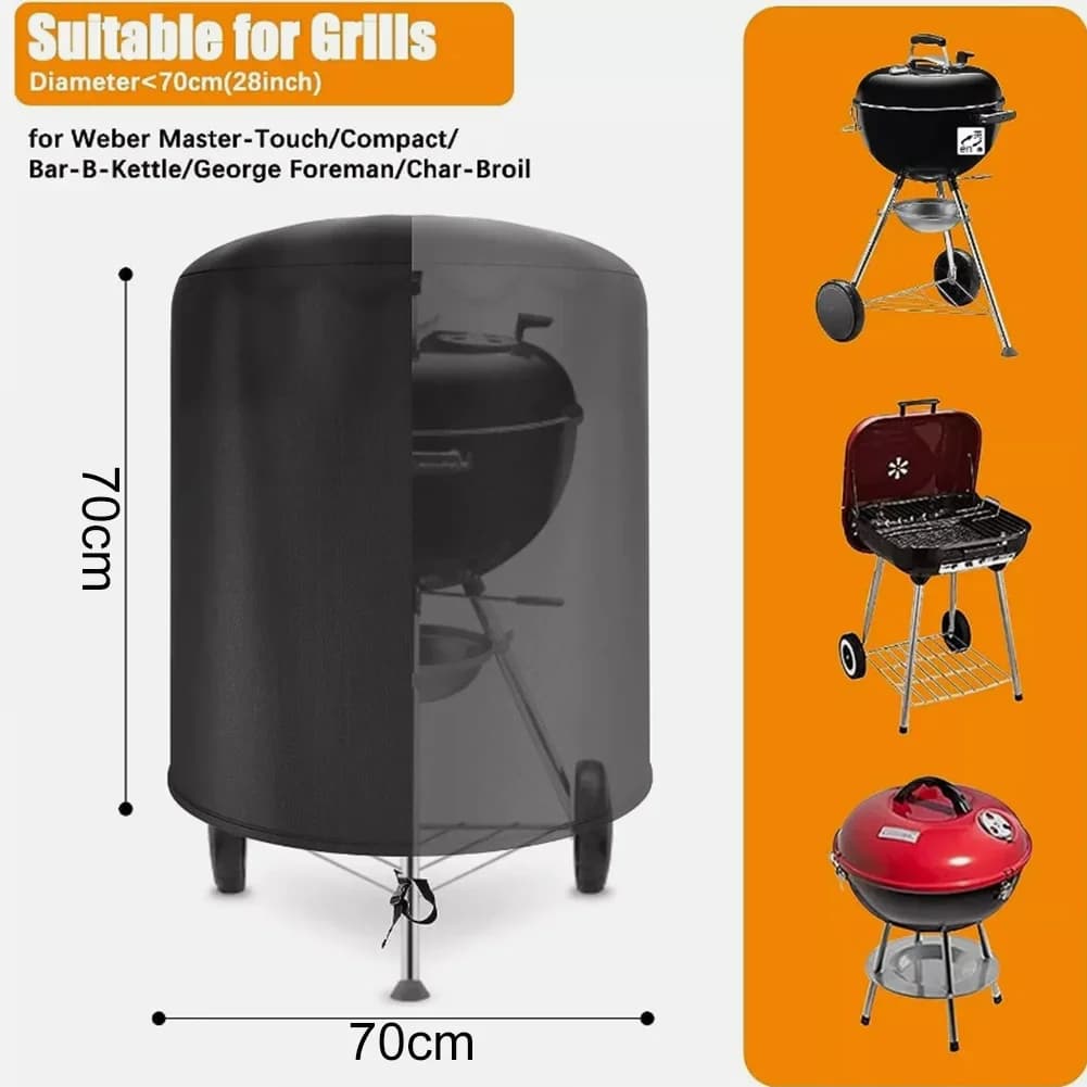 Raweao vanntett grilltrekk til kulegrill – 57 cm rundt regntrekk i oxford-stoff