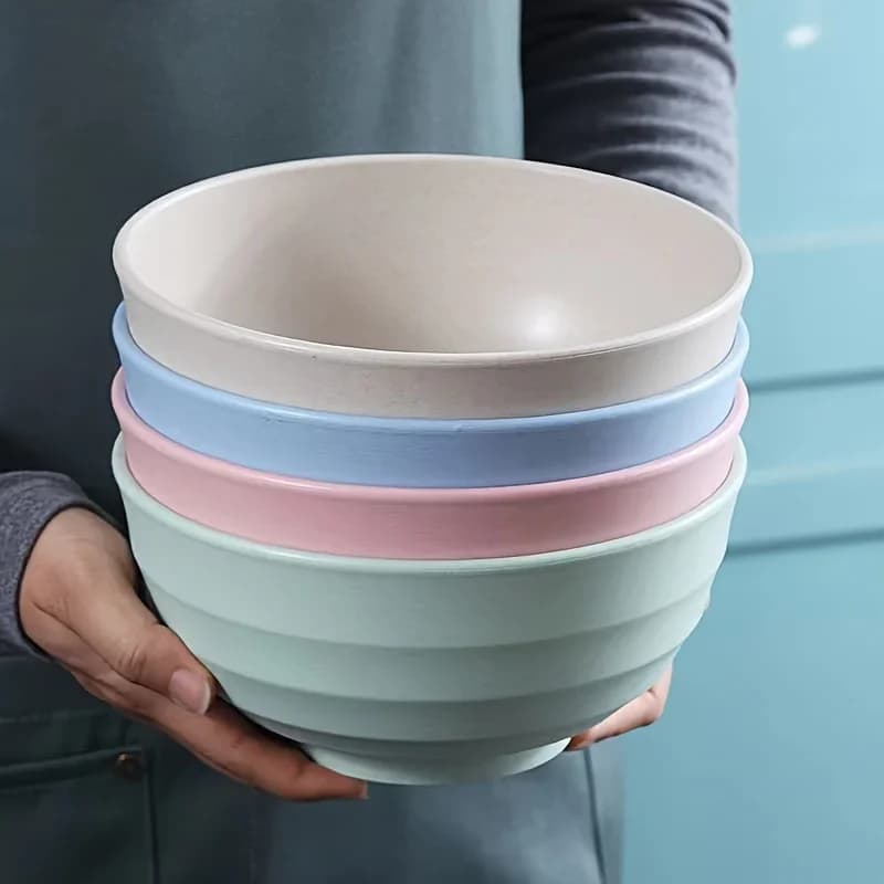 4-pakning uknuselige skåler i PP-plast – 24 Ounce for suppe og frokostblanding