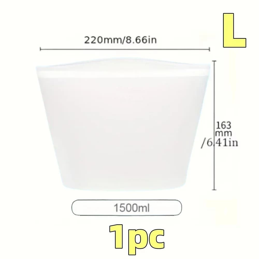 Gjenbrukbare silikonposer til matoppbevaring 1/3-stk | Lekkasjesikre ziplock-poser