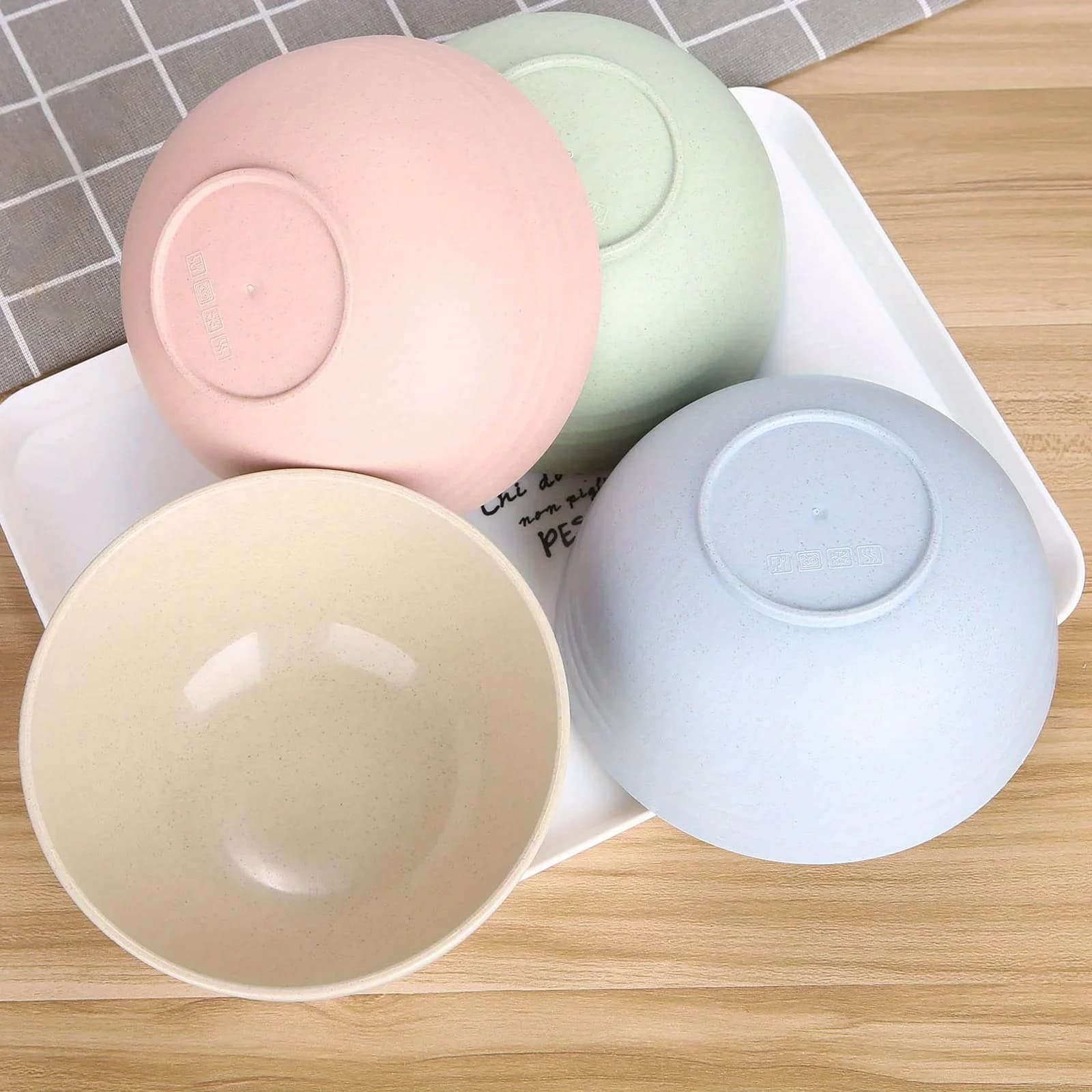 4-pakning uknuselige skåler i PP-plast – 24 Ounce for suppe og frokostblanding