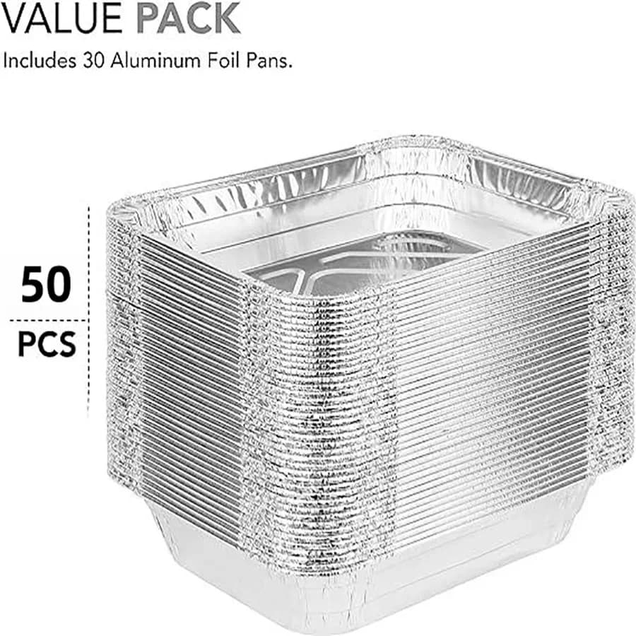 50 stk engangs aluminiumsformer for matlaging og oppbevaring