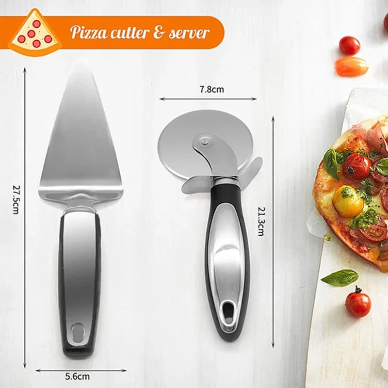 Pizzahjul i rustfritt stål - Pizzakutter og deigskjærer
