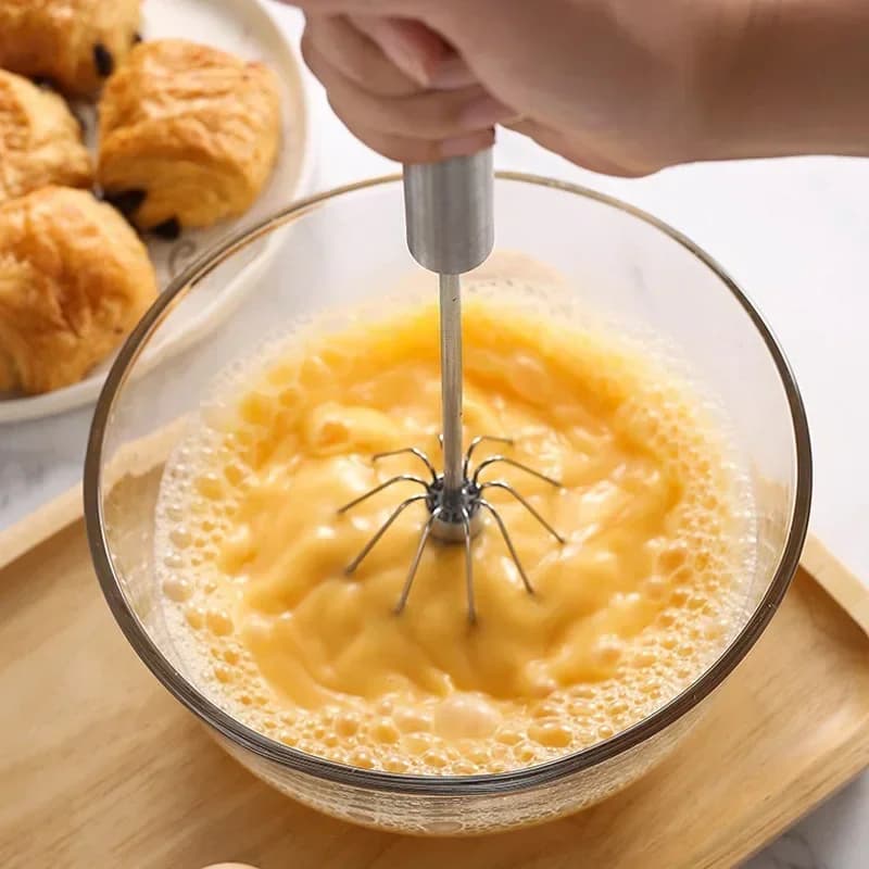 Halvautomatisk roterende visp i rustfritt stål til baking og matlaging