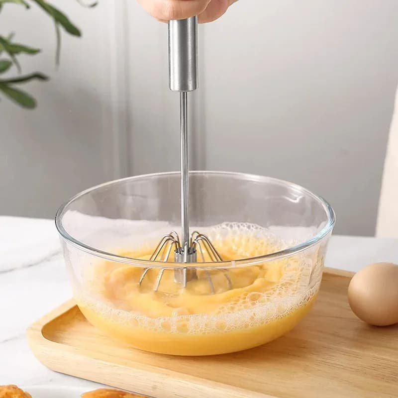 Halvautomatisk roterende visp i rustfritt stål til baking og matlaging
