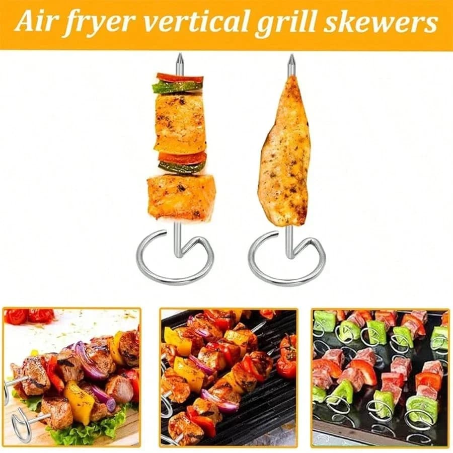 Grillspyd i rustfritt stål – 10/20/30 stk. gjenbrukbare grillpinner