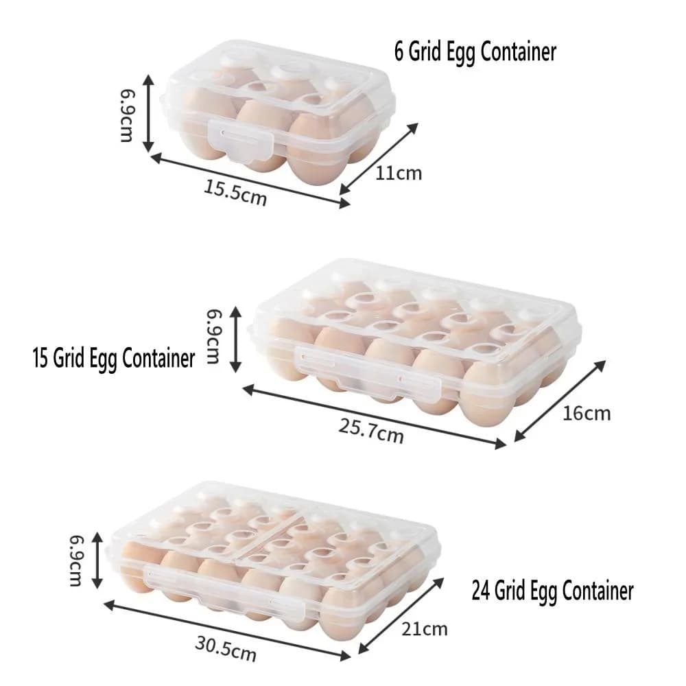 Eggboks i plast med lokk for kjøleskap og tur