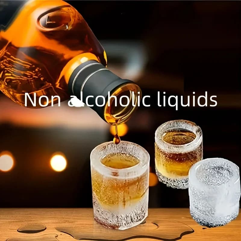 Isterningform i silikon med fire hull – kreativ rund koppform for whisky og øl, kjøkken- og barutstyr
