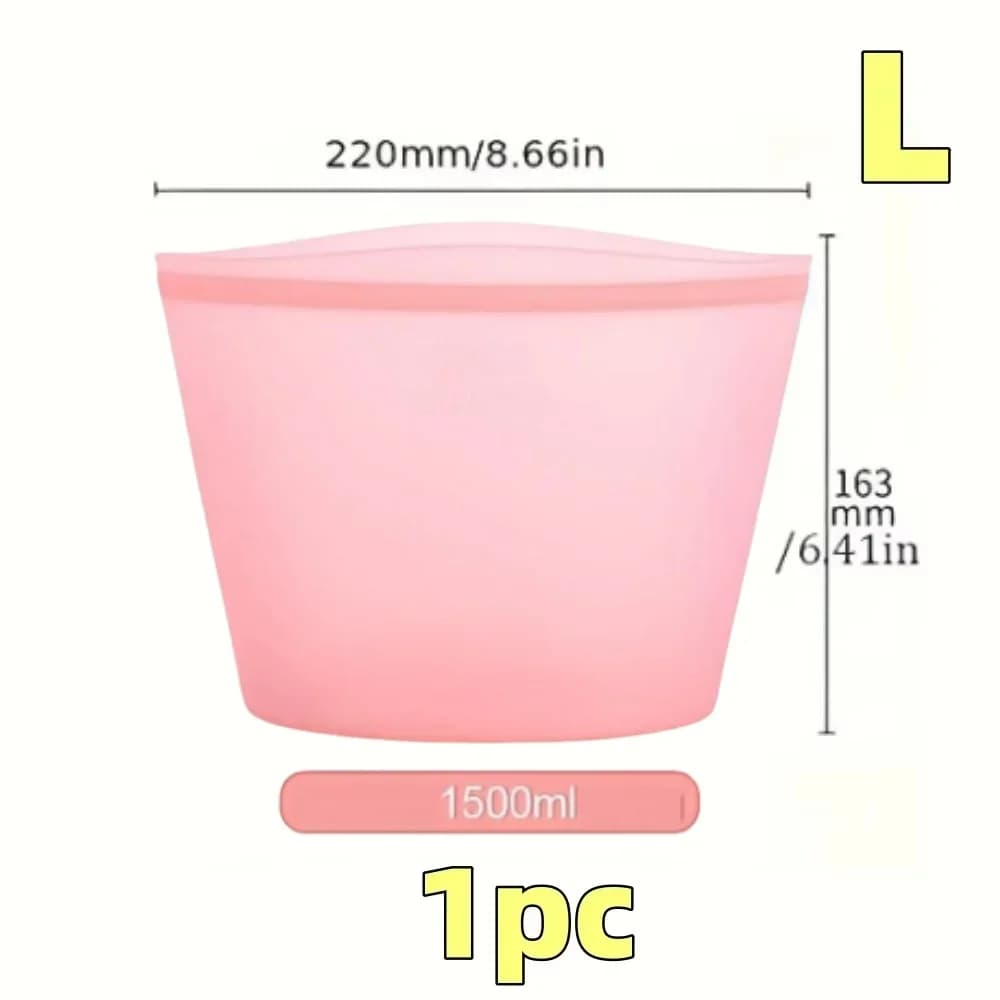 Gjenbrukbare silikonposer til matoppbevaring 1/3-stk | Lekkasjesikre ziplock-poser