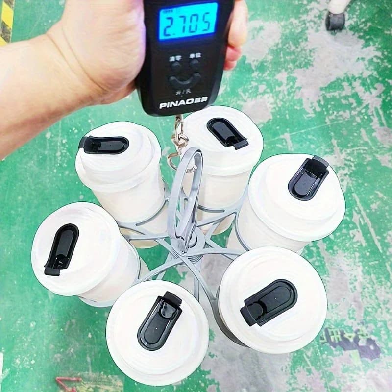 Sammenleggbar koppholder med håndtak for 6 kopper – 1/2 stk.