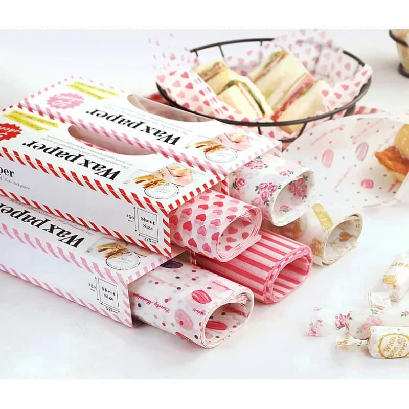 50 stk. matpapir – fettsikkert innpakningspapir til burgere, sandwicher og baking