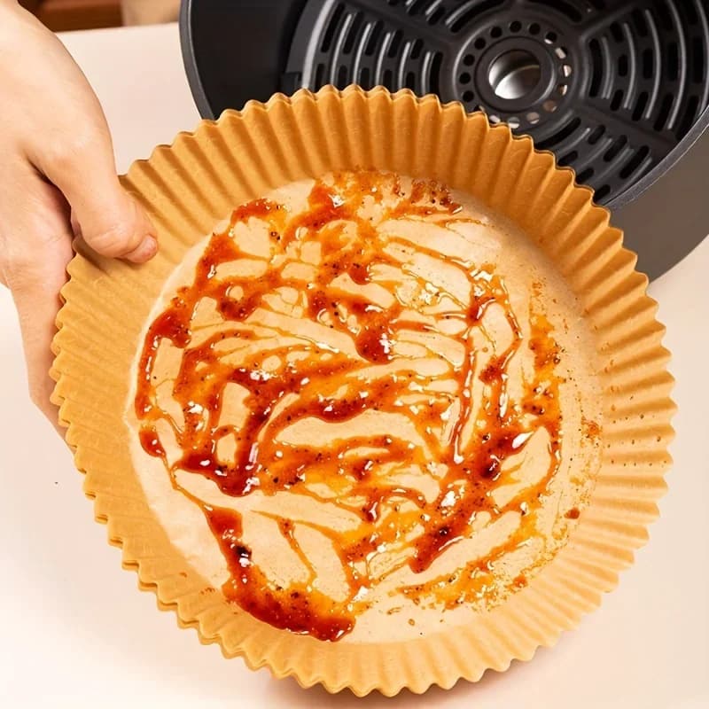 Bakepapir til airfryer – Engangs, olje- og vanntett bakepapir, runde, firkantede og rektangulære