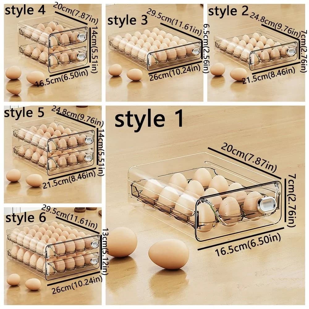 Gjennomsiktig eggboks med to lag – Oppbevaring for egg med tidsskala