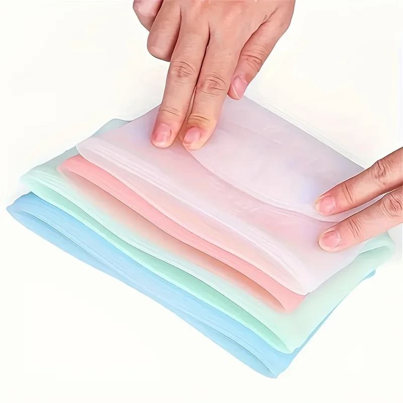 Gjenbrukbare silikonposer til matoppbevaring 1/3-stk | Lekkasjesikre ziplock-poser