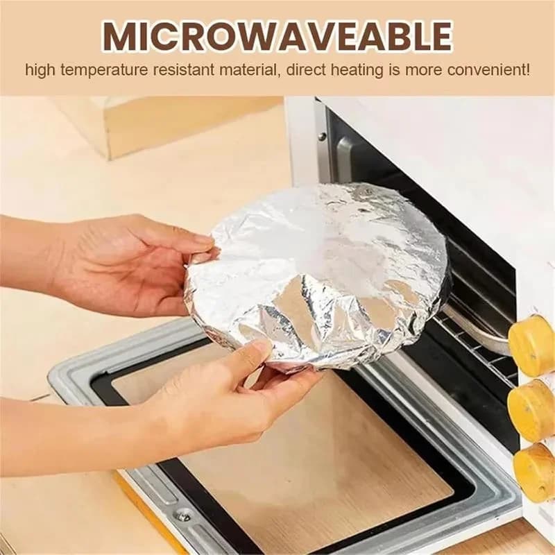 10–60 stk. gjenbrukbare bolletrekk i aluminiumsfolie – varmeisolerende og matvaregodkjent for stekeovn, takeaway og piknik
