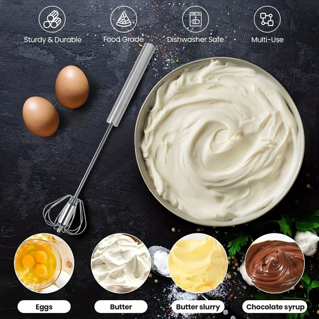 Halvautomatisk visp i rustfritt stål for baking og matlaging