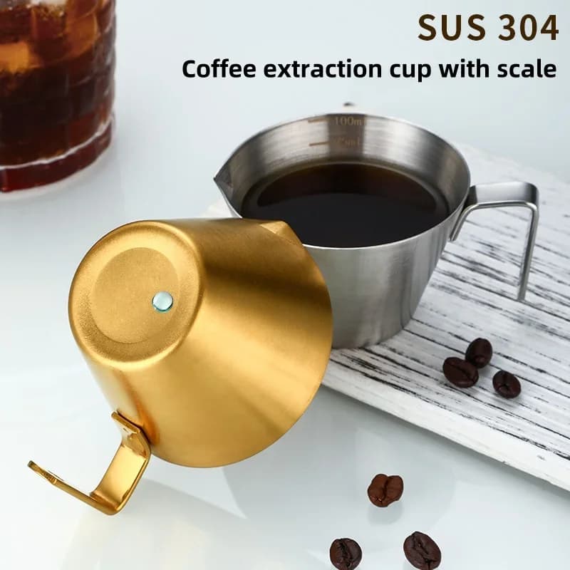 Espresso måleglass i 304 rustfritt stål med måleskala