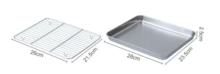 Bakebrett med rist i rustfritt stål - Stekebrett for stekeovn og grill