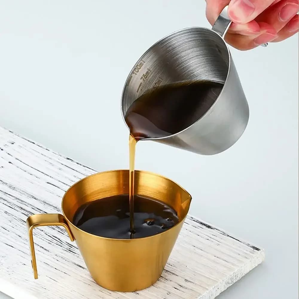 Espresso måleglass i 304 rustfritt stål med måleskala