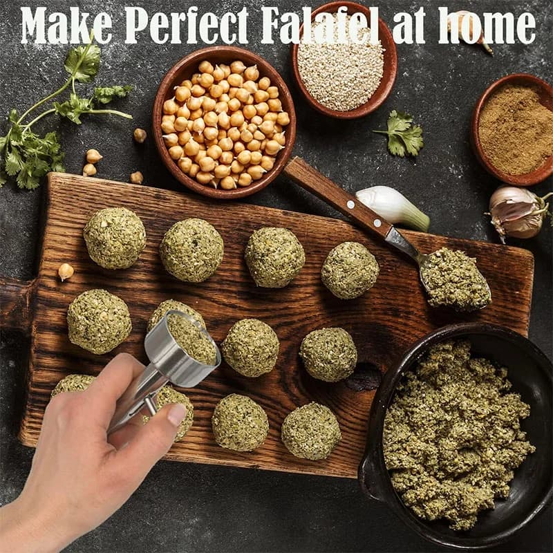 Profesjonell falafelskje i rustfritt stål - Falafel- og kjøttbolleformer