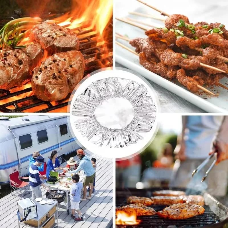 10–60 stk. gjenbrukbare bolletrekk i aluminiumsfolie – varmeisolerende og matvaregodkjent for stekeovn, takeaway og piknik