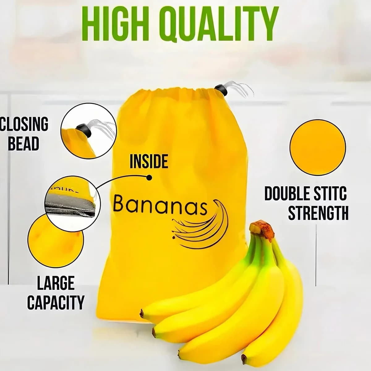 Oppbevaringsposer for bananer og salat – 1/2/3/5 stk.