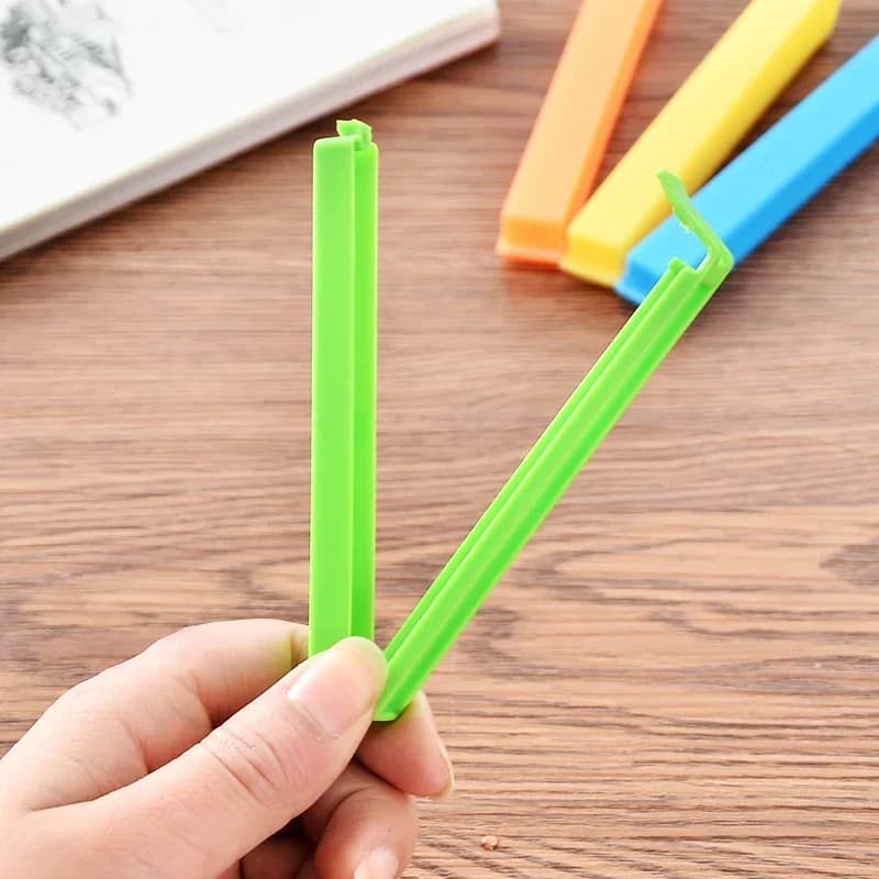 Fargerike poseklemmer 5–30 stk. – gjenbrukbare klyper til plastposer