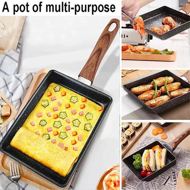 Tamagoyaki japansk omelettpanne – Rektangulær stekepanne med slippbelegg