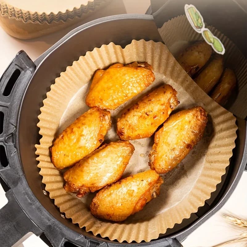 Bakepapir til airfryer – Engangs, olje- og vanntett bakepapir, runde, firkantede og rektangulære