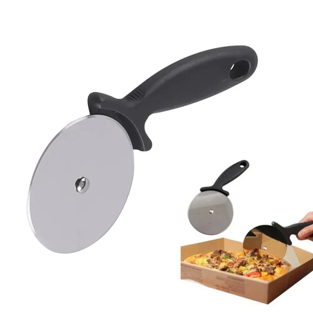 Pizzakutter og bakverksrulle i rustfritt stål