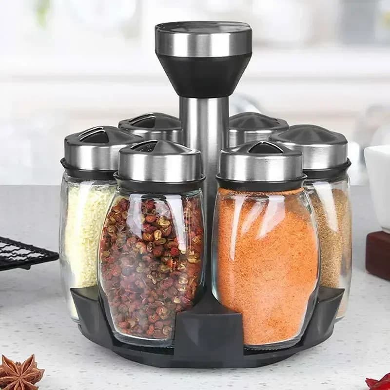 Krydderglass med holder – salt- og pepperbøsse for kjøkken