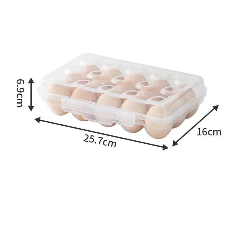 Eggboks i plast med lokk for kjøleskap og tur