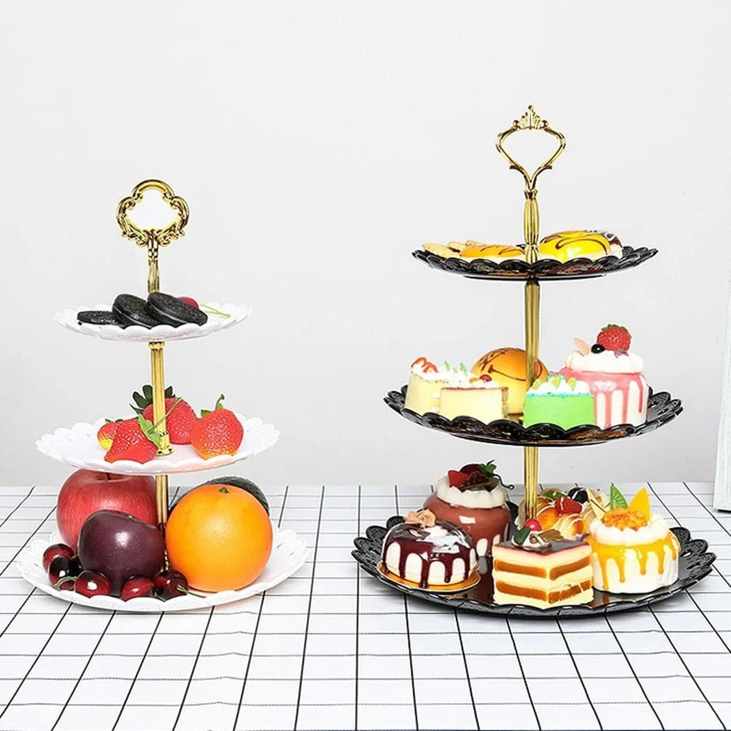 Kakefat i 3 etasjer – serveringsfat til fest, dessert og bryllup