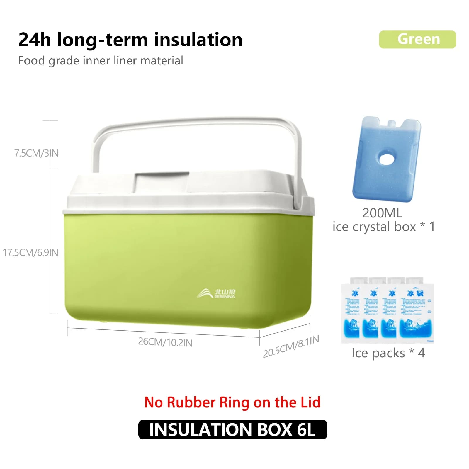 BISINNA Kjøleboks for camping 6L/9L/15L Bærbar kjølebag for bil, fiske og piknik